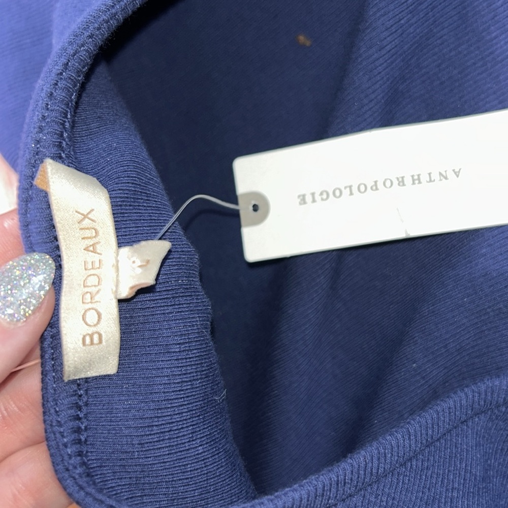 Bordeaux Navy Ribbed Midi Dress from Anthropologie - Picture 7 of 9